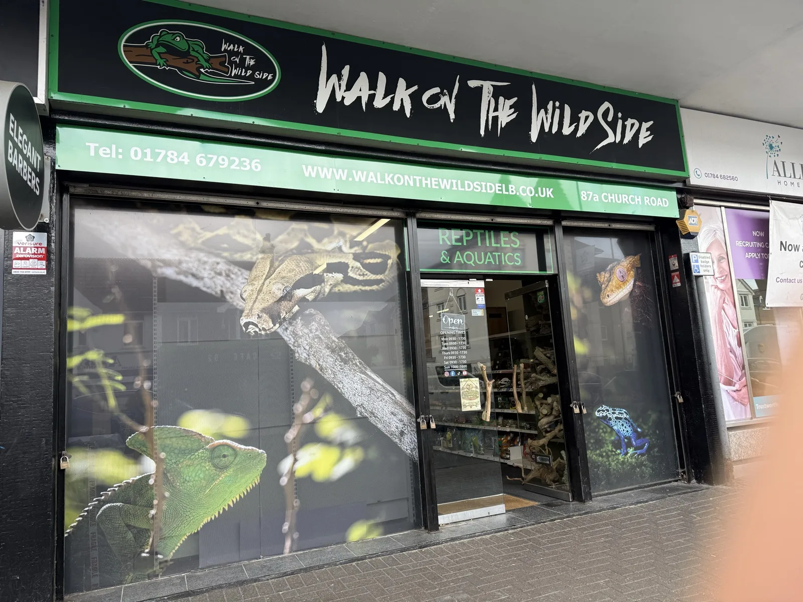 Walk on the Wildside reptile shop in Ashford